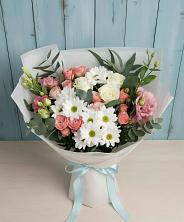 Букет цветов из:  Розы, Лизиантусы и Хризантемы в Боброво