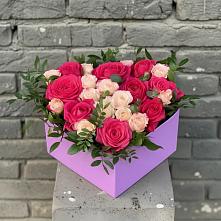 Цветочная композиция из Розы в коробке #REPLACE_PRED# Боброво