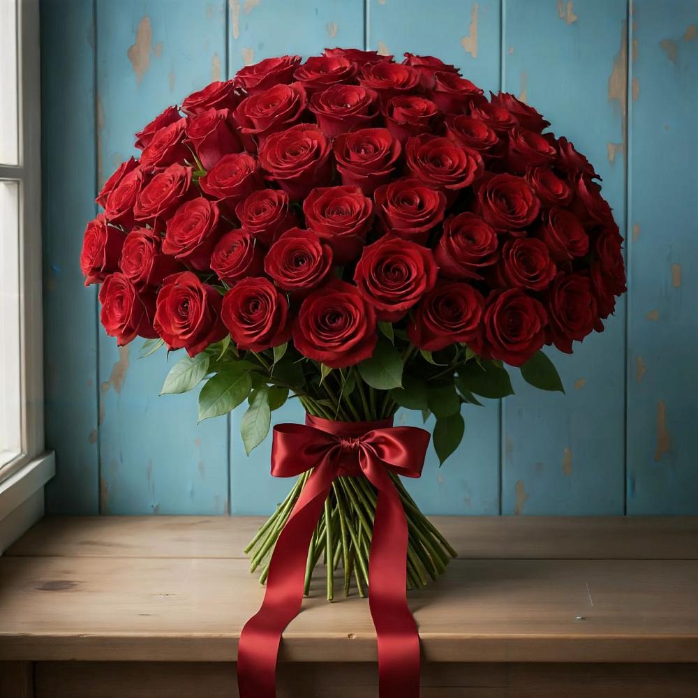 Букет Красные розы Блэк Меджик в Боброво