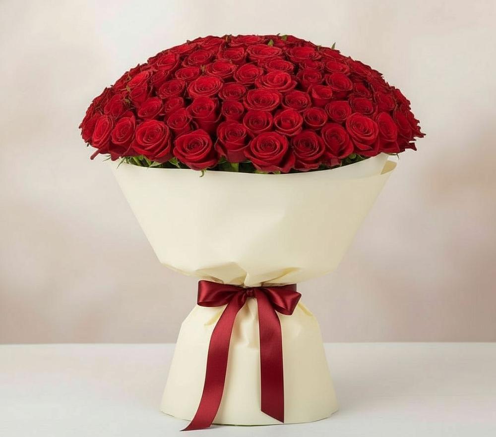 Букет 101 Красная роза Милано в Боброво