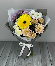 Букет цветов из:  Розы, Герберы и Хризантемы в Боброво