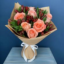 Букет цветов из:  Розы и Альстромерии в Боброво