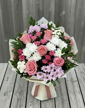 Букет цветов из:  Альстромерии, Гвоздики, Розы и Хризантемы #REPLACE_PRED# Боброво