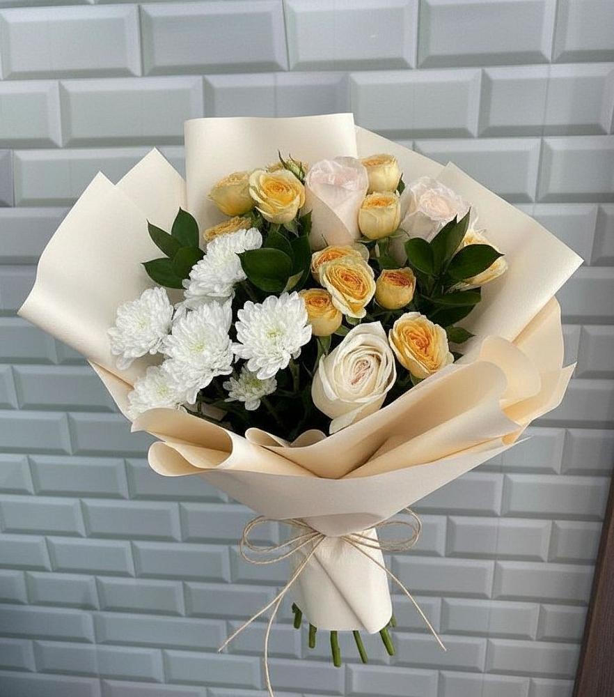 Букет цветов из: Розы и Хризантемы в Боброво