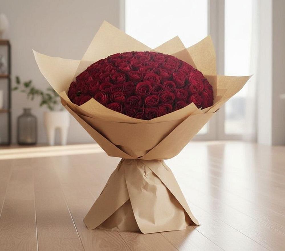 Букет 101 Красная роза в Боброво