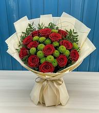 Букет цветов из:  Розы и Хризантемы в Боброво