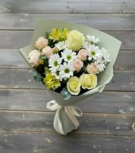 Букет цветов из:  Альстромерии, Розы и Хризантемы в Боброво