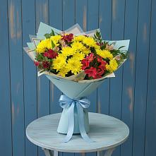 Букет цветов из:  Альстромерии и Хризантемы #REPLACE_PRED# Боброво